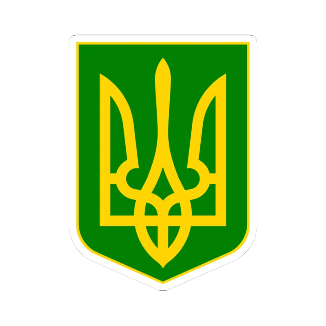 Lesser Coat of Arms of Green Ukraine (Ukraine) (Coat of Arms) STICKER Vinyl Kiss-Cut Decal 3 Inch White - The Sticker Space