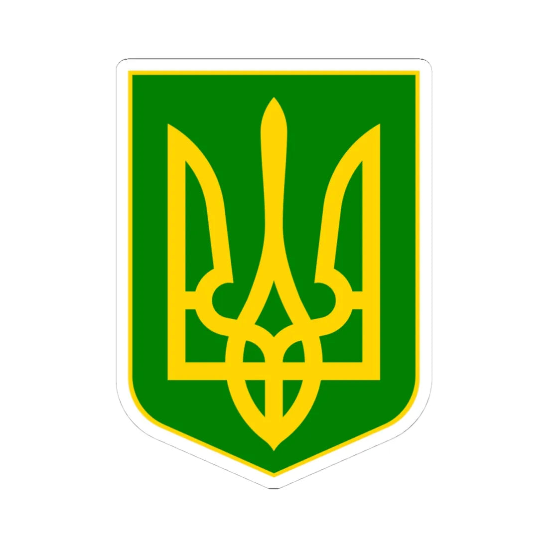 Lesser Coat of Arms of Green Ukraine (Ukraine) (Coat of Arms) STICKER Vinyl Kiss-Cut Decal 4 Inch White - The Sticker Space