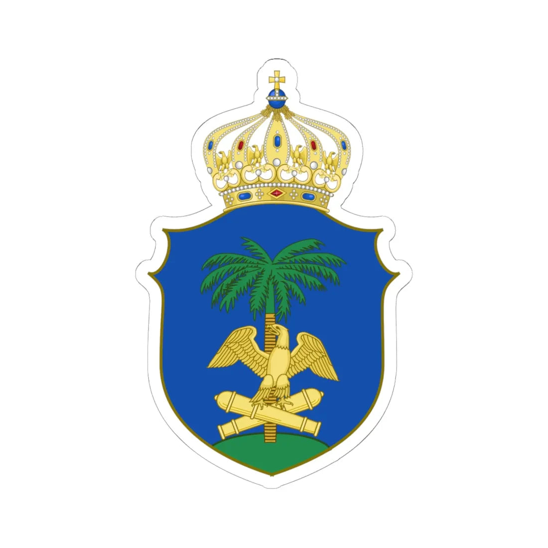 Lesser Coat of Arms of Haiti 1849-1859 (Haiti) (Coat of Arms) STICKER Vinyl Kiss-Cut Decal 6 Inch White - The Sticker Space