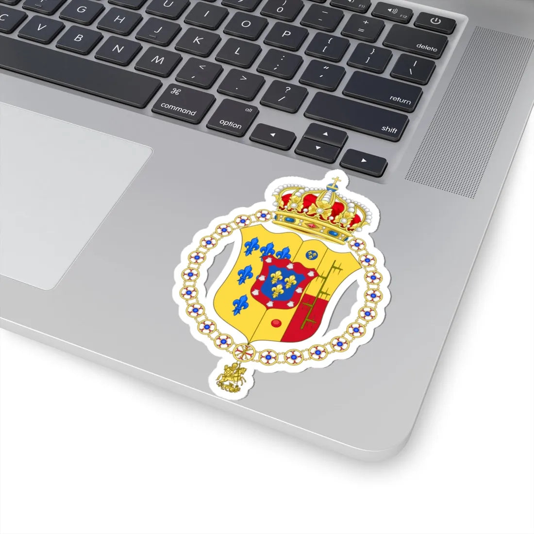 Lesser Coat of Arms of House of Bourbon-Parma (Italy) (Coat of Arms) STICKER Vinyl Kiss-Cut Decal - The Sticker Space