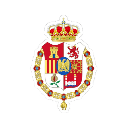 Lesser Coat of Arms of Joseph Bonaparte as King of Spain-Golden Fleece Variant (Spain) (Coat of Arms) STICKER Vinyl Kiss-Cut Decal 4 Inch White - The Sticker Space