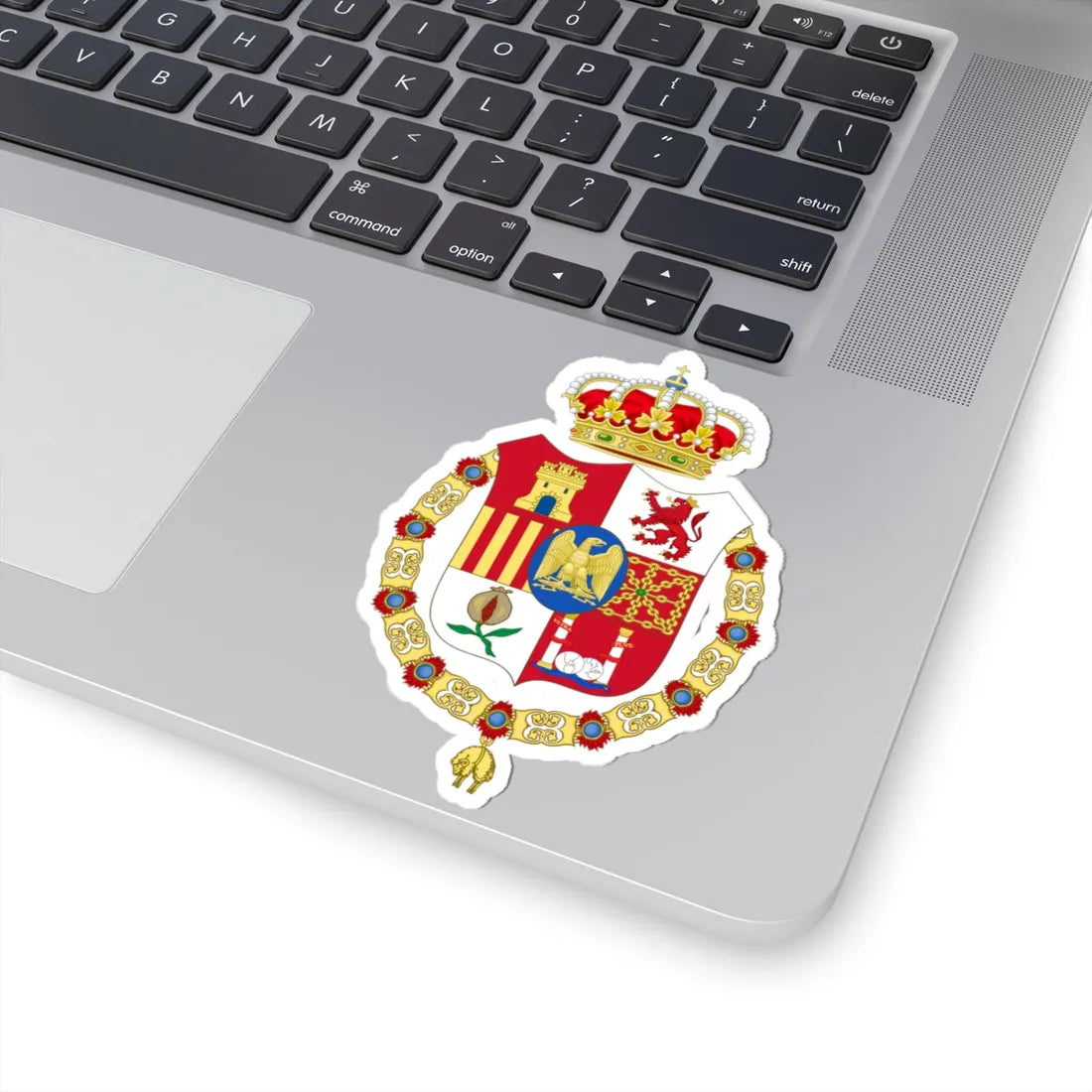 Lesser Coat of Arms of Joseph Bonaparte as King of Spain-Golden Fleece Variant (Spain) (Coat of Arms) STICKER Vinyl Kiss-Cut Decal - The Sticker Space