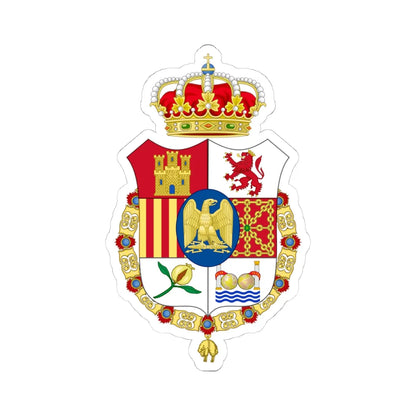 Lesser Coat of Arms of Joseph Bonaparte as King of Spain type 2 (Spain) (Coat of Arms) STICKER Vinyl Kiss-Cut Decal 4 Inch White - The Sticker Space