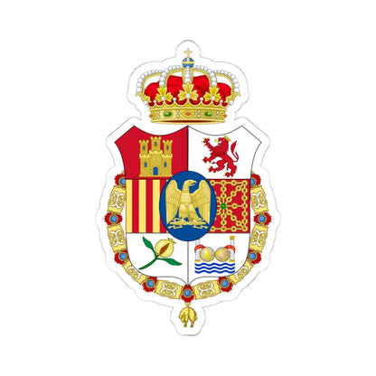 Lesser Coat of Arms of Joseph Bonaparte as King of Spain type 2 (Spain) (Coat of Arms) STICKER Vinyl Kiss-Cut Decal 6 Inch White - The Sticker Space