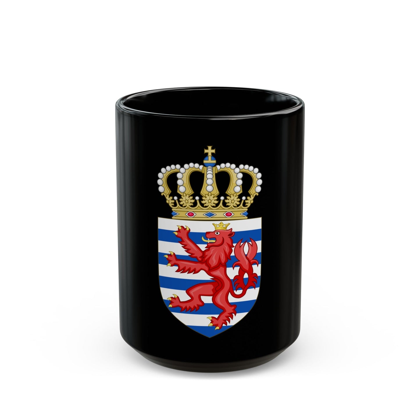 Lesser coat of arms of Luxembourg - Black Coffee Mug-15oz-The Sticker Space