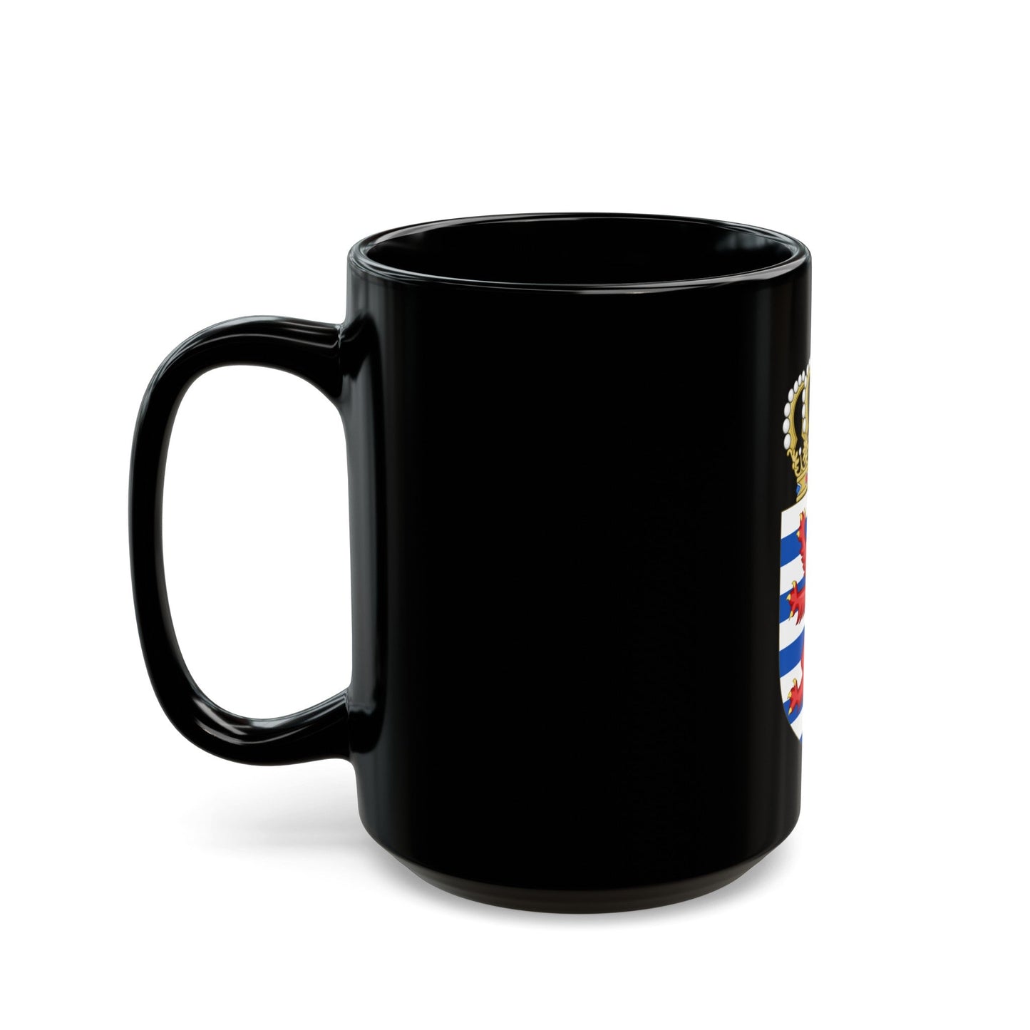 Lesser coat of arms of Luxembourg - Black Coffee Mug-The Sticker Space