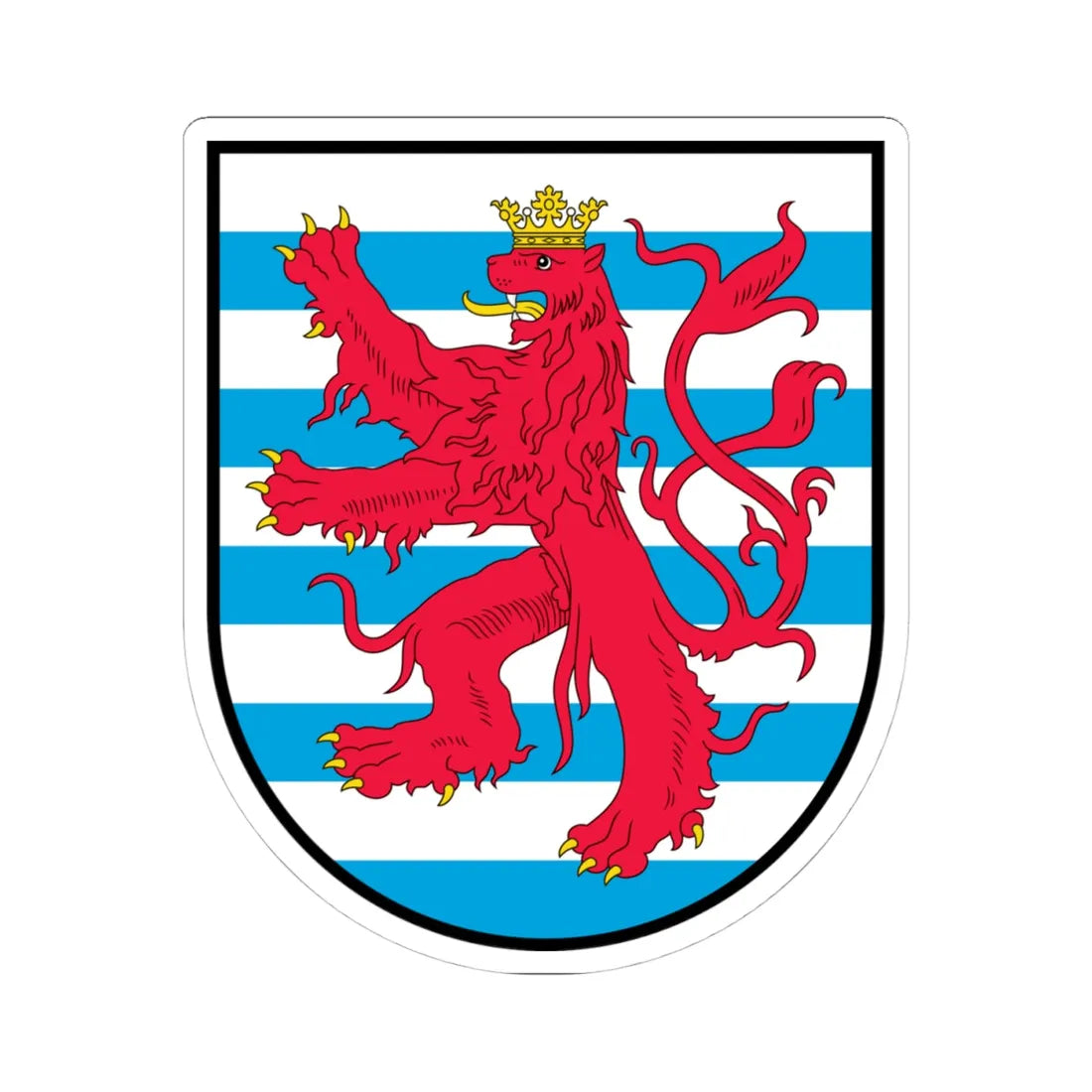 Lesser Coat of arms of Luxembourg (Luxembourg) (Coat of Arms) STICKER Vinyl Kiss-Cut Decal 4 Inch White - The Sticker Space