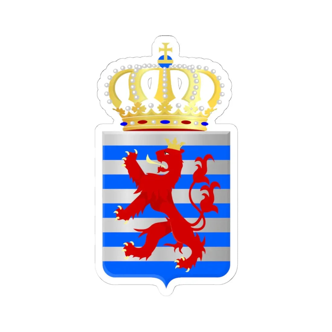 Lesser-Coat-of-Arms-of-Luxembourg (Luxembourg) (Coat of Arms) STICKER Vinyl Kiss-Cut Decal 6 Inch White - The Sticker Space
