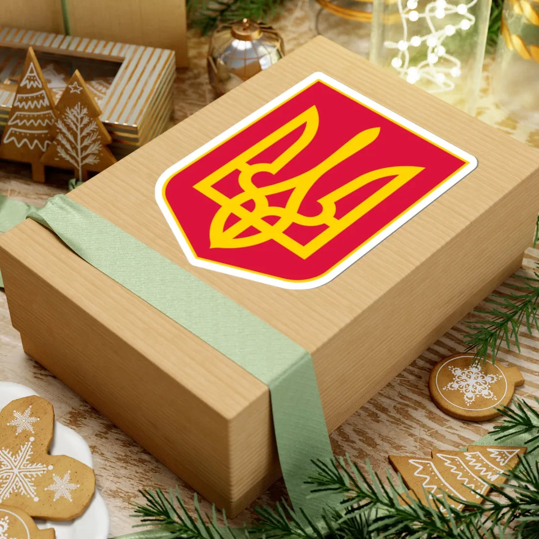 Lesser Coat of Arms of Raspberry Ukraine (Ukraine) (Coat of Arms) STICKER Vinyl Kiss-Cut Decal - The Sticker Space