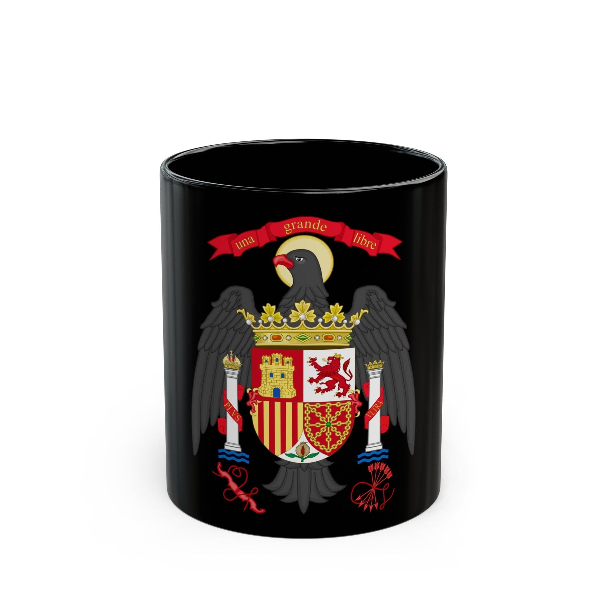 Lesser Coat of Arms of Spain (1977-1981) - Black Coffee Mug-11oz-The Sticker Space