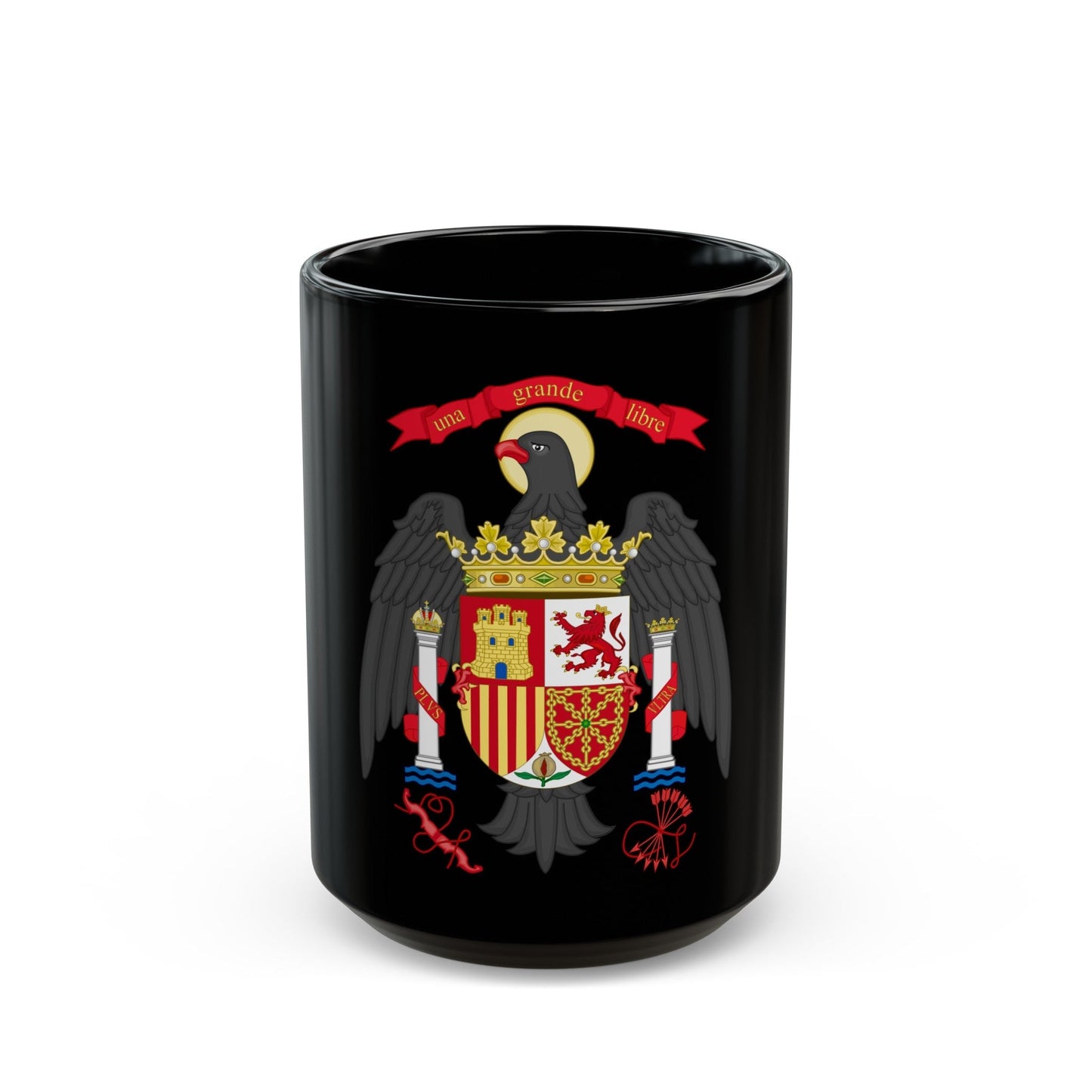 Lesser Coat of Arms of Spain (1977-1981) - Black Coffee Mug-15oz-The Sticker Space