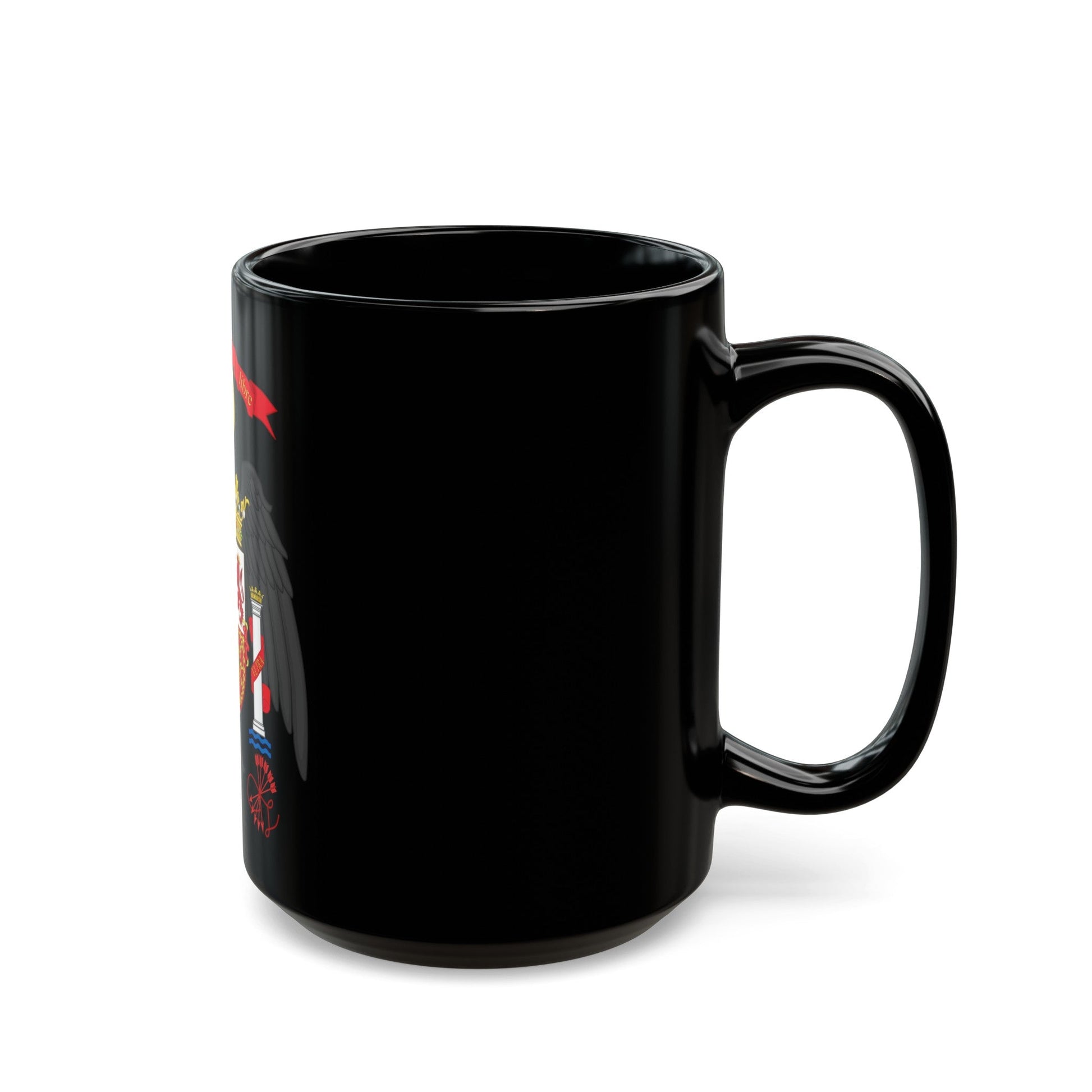 Lesser Coat of Arms of Spain (1977-1981) - Black Coffee Mug-The Sticker Space