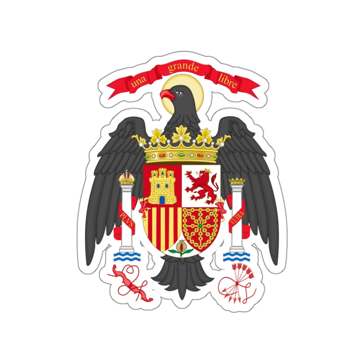 Lesser Coat of Arms of Spain (1977-1981) STICKER Vinyl Die-Cut Decal-White-The Sticker Space