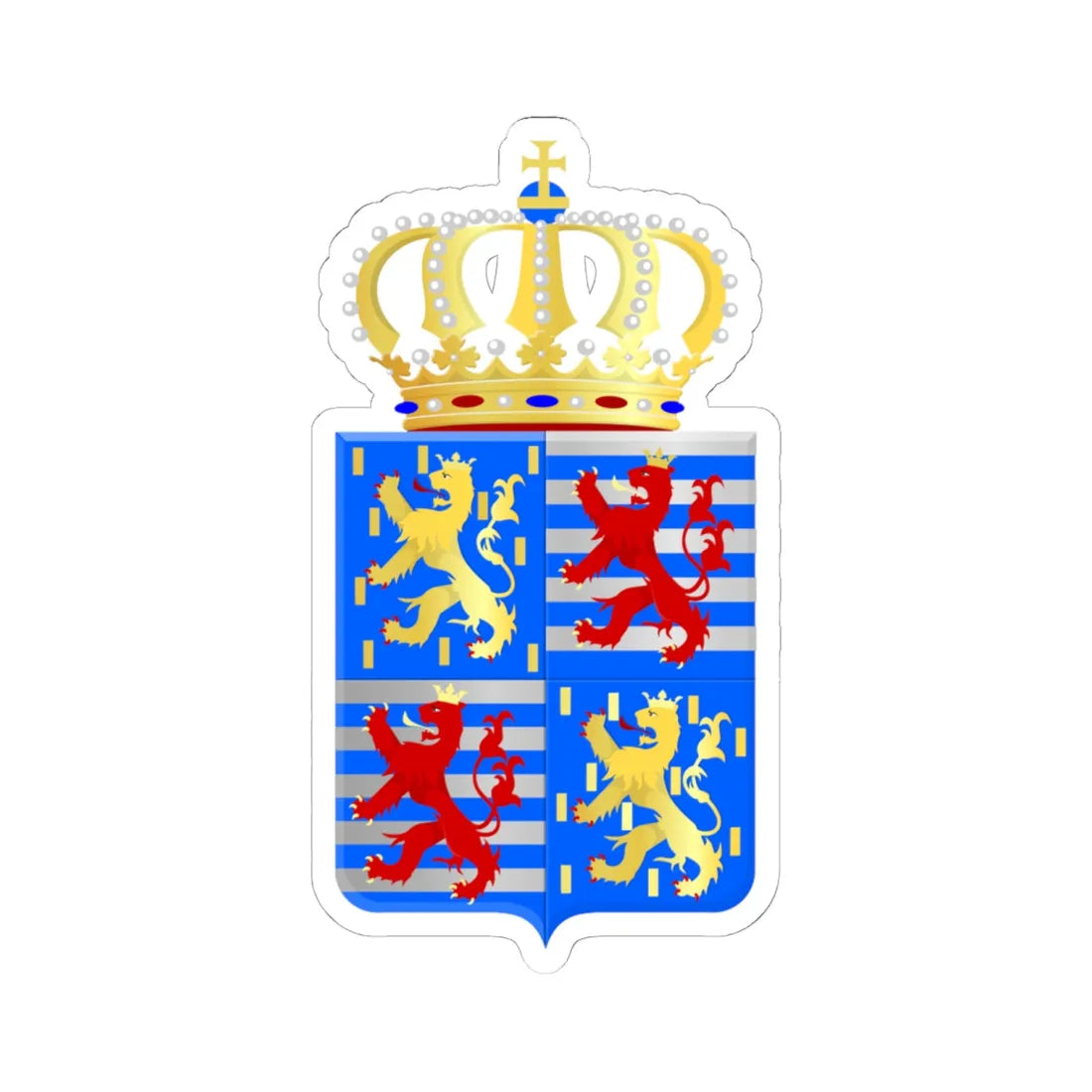 Lesser coat of arms of the Grand Dukes of Luxembourg prior to 2000 (Luxembourg) (Coat of Arms) STICKER Vinyl Kiss-Cut Decal 6 Inch White - The Sticker Space
