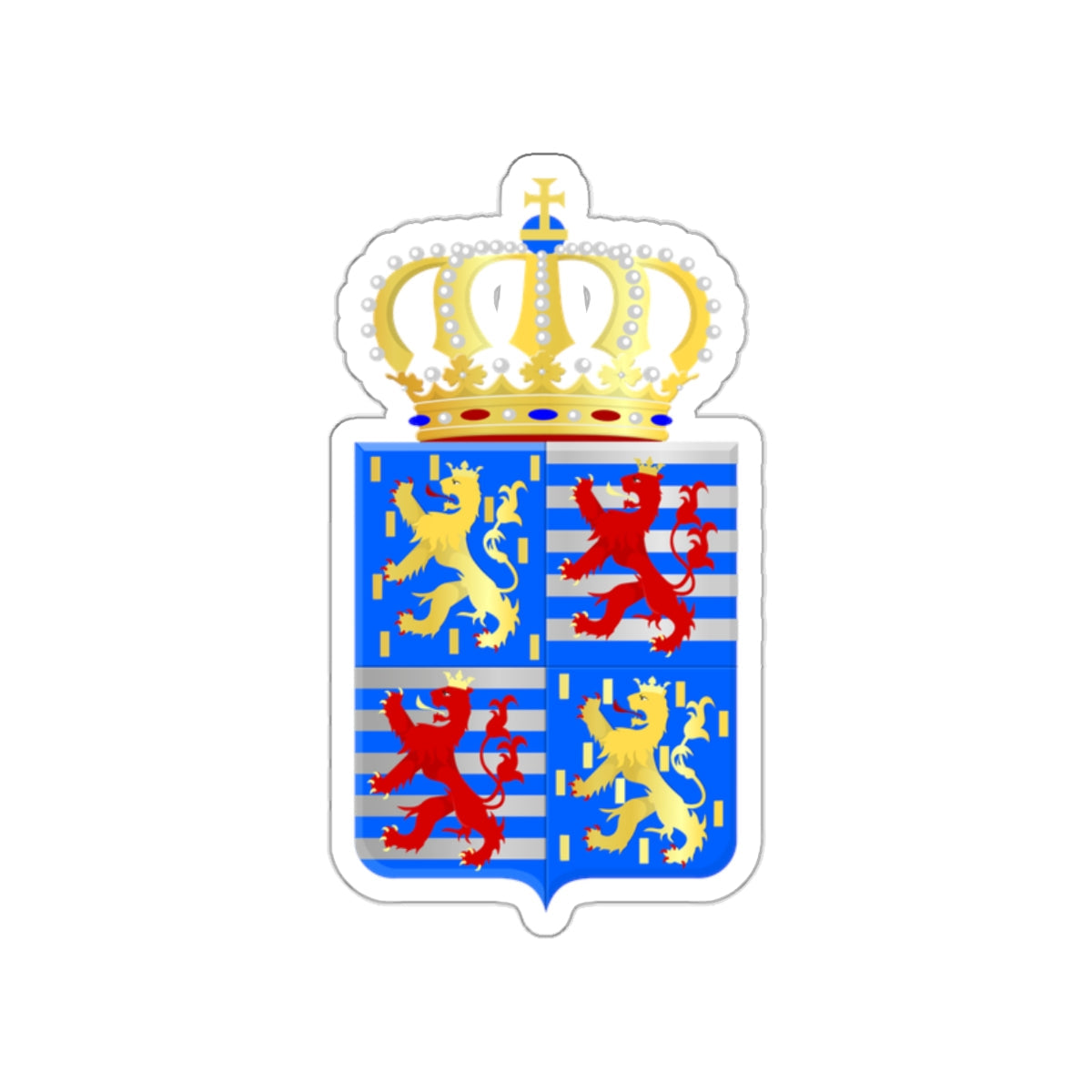 Lesser coat of arms of the Grand Dukes of Luxembourg prior to 2000 STICKER Vinyl Die-Cut Decal-White-The Sticker Space