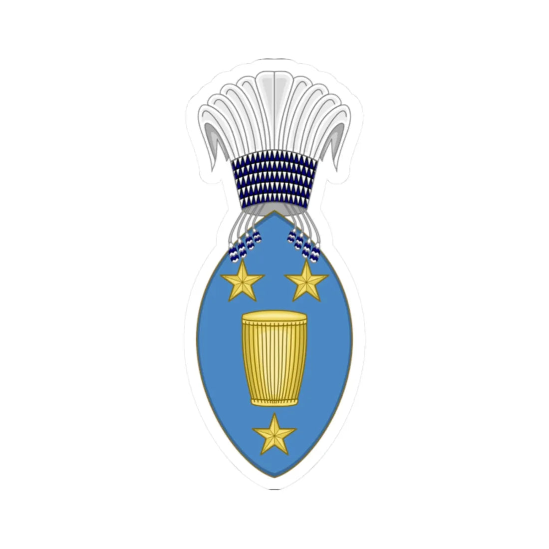 Lesser Coat of Arms of the King of Rwanda Shield (Rwanda) (Coat of Arms) STICKER Vinyl Kiss-Cut Decal 2 Inch White - The Sticker Space