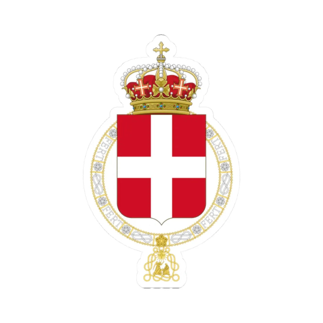 Lesser coat of arms of the Kingdom of Italy 1890 2 (Italy) (Coat of Arms) STICKER Vinyl Kiss-Cut Decal 2 Inch White - The Sticker Space