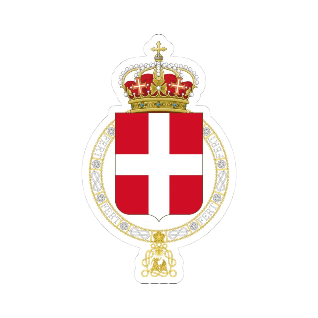 Lesser coat of arms of the Kingdom of Italy 1890 2 (Italy) (Coat of Arms) STICKER Vinyl Kiss-Cut Decal 3 Inch White - The Sticker Space