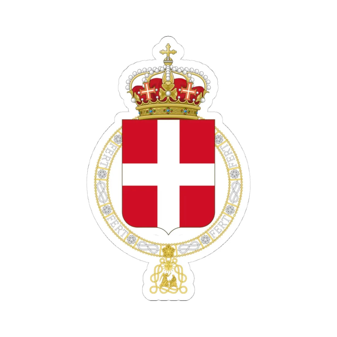 Lesser coat of arms of the Kingdom of Italy 1890 2 (Italy) (Coat of Arms) STICKER Vinyl Kiss-Cut Decal 4 Inch White - The Sticker Space