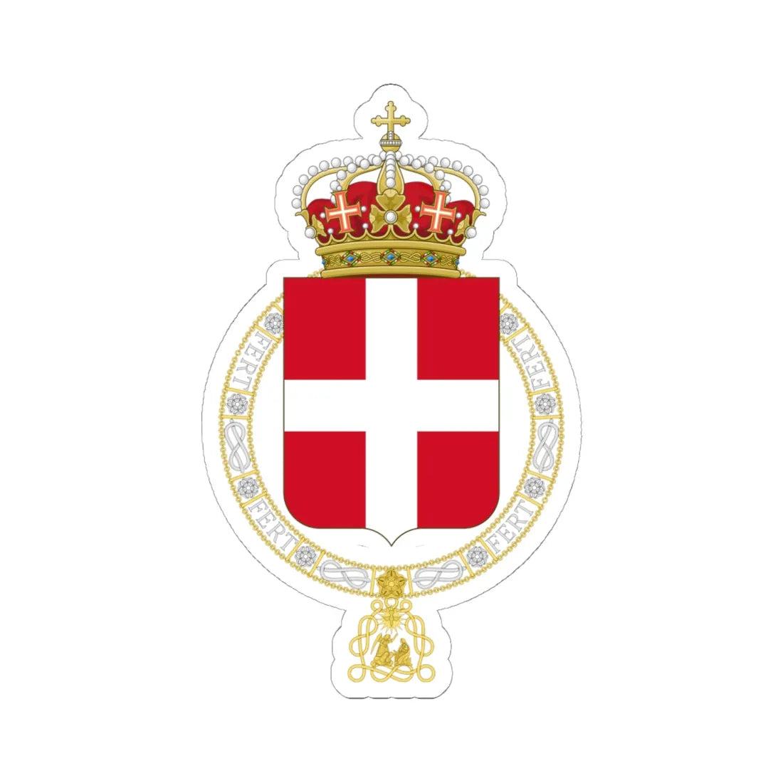 Lesser coat of arms of the Kingdom of Italy 1890 2 (Italy) (Coat of Arms) STICKER Vinyl Kiss-Cut Decal 6 Inch White - The Sticker Space