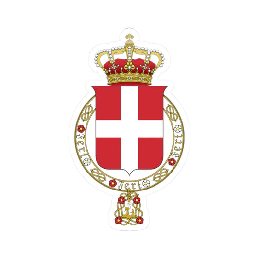 Lesser coat of arms of the Kingdom of Italy 1890 alternate (Italy) (Coat of Arms) STICKER Vinyl Kiss-Cut Decal 2 Inch White - The Sticker Space