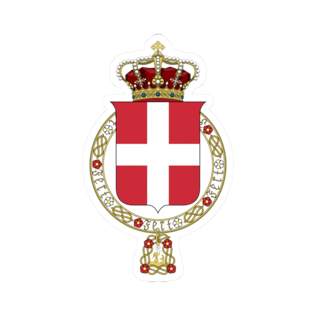 Lesser coat of arms of the Kingdom of Italy 1890 (Italy) (Coat of Arms) STICKER Vinyl Kiss-Cut Decal 2 Inch White - The Sticker Space