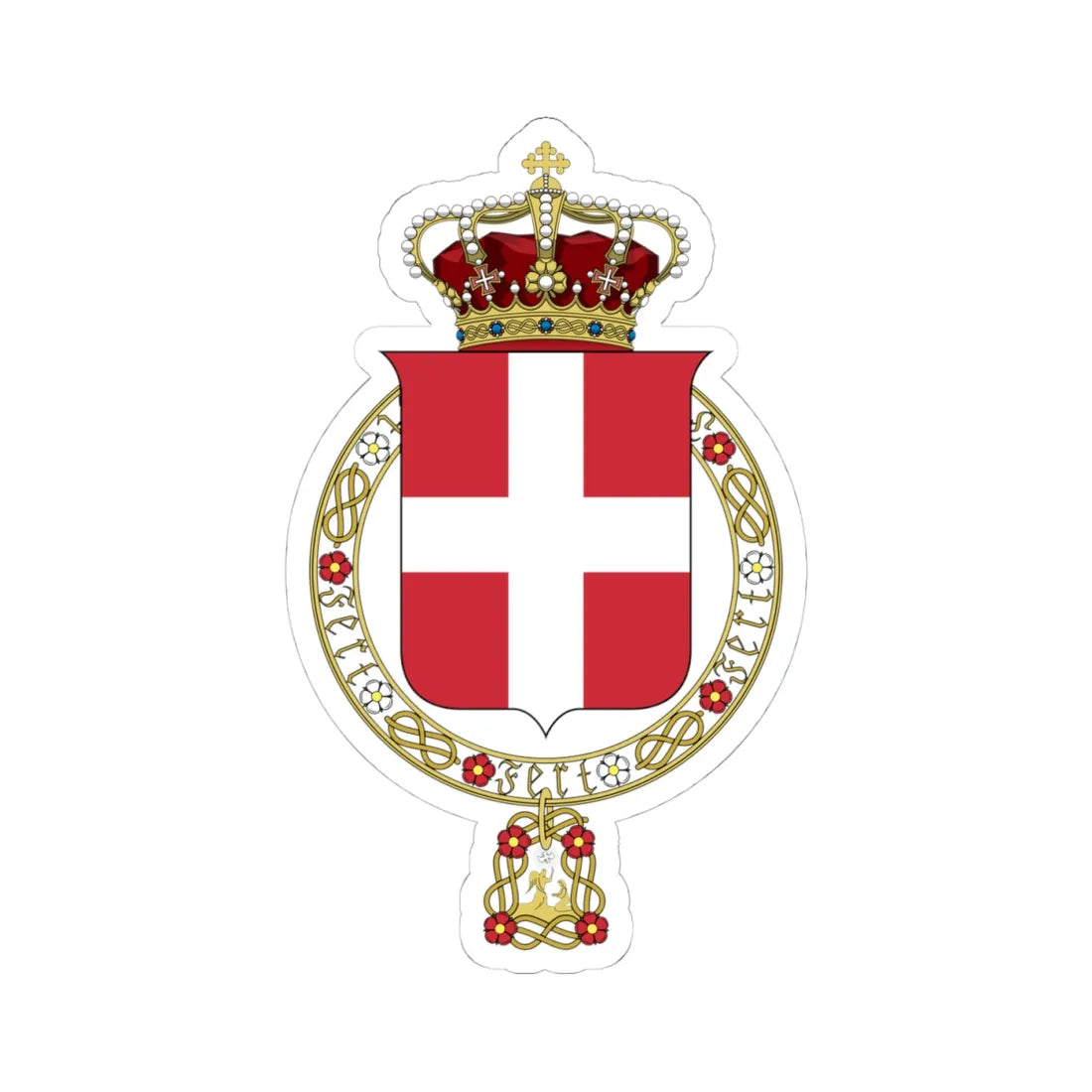 Lesser coat of arms of the Kingdom of Italy 1890 (Italy) (Coat of Arms) STICKER Vinyl Kiss-Cut Decal 4 Inch White - The Sticker Space