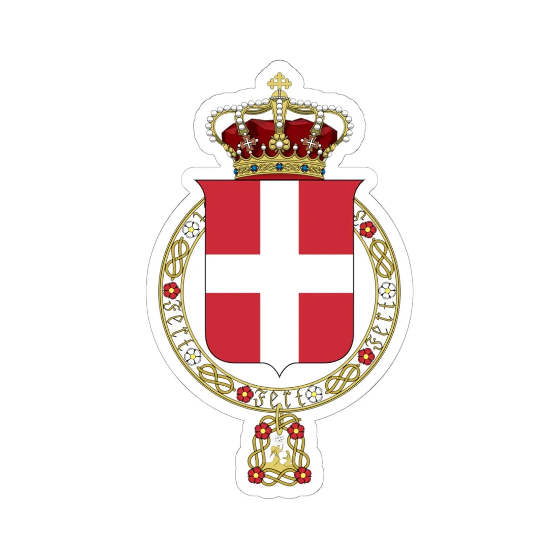 Lesser coat of arms of the Kingdom of Italy 1890 (Italy) (Coat of Arms) STICKER Vinyl Kiss-Cut Decal 6 Inch White - The Sticker Space