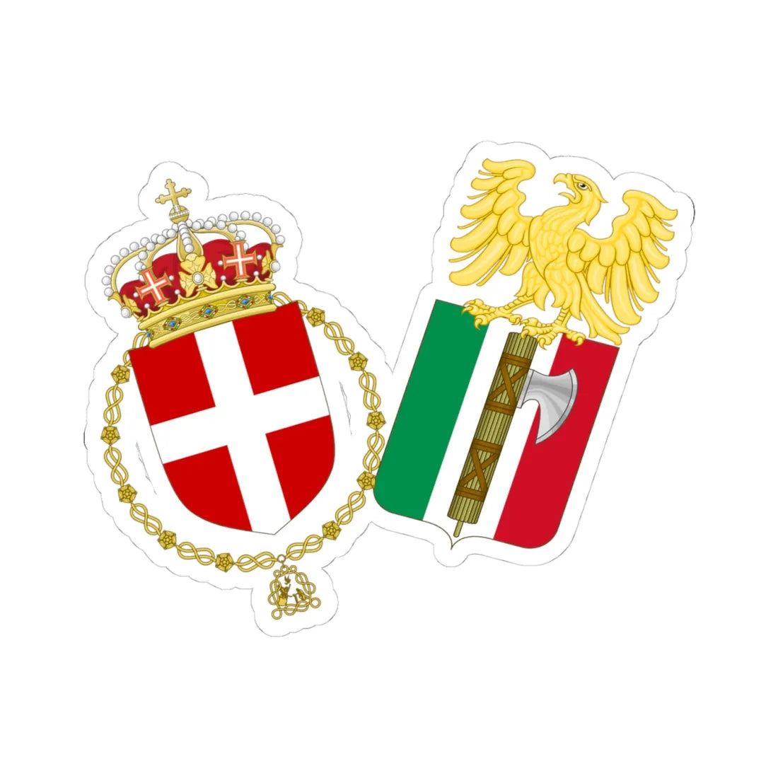 Lesser Coat of Arms of the Kingdom of Italy 1927-1929 (Italy) (Coat of Arms) STICKER Vinyl Kiss-Cut Decal - The Sticker Space