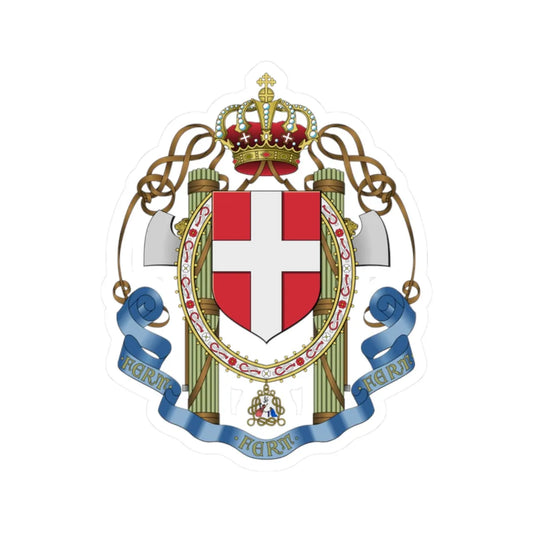 Lesser coat of arms of the Kingdom of Italy 1929-1943 (Italy) (Coat of Arms) STICKER Vinyl Kiss-Cut Decal 2 Inch White - The Sticker Space