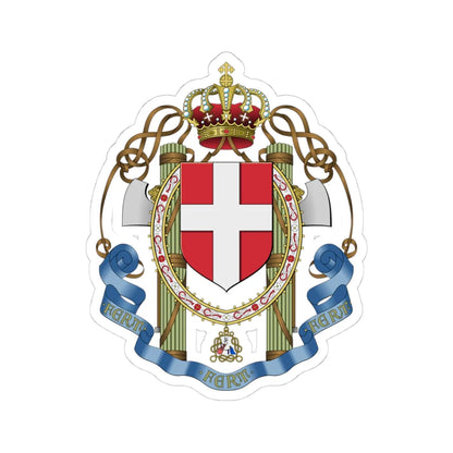 Lesser coat of arms of the Kingdom of Italy 1929-1943 (Italy) (Coat of Arms) STICKER Vinyl Kiss-Cut Decal 4 Inch White - The Sticker Space