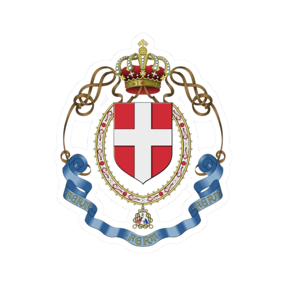 Lesser coat of arms of the Kingdom of Italy 1943-1943 (Italy) (Coat of Arms) STICKER Vinyl Kiss-Cut Decal 2 Inch White - The Sticker Space