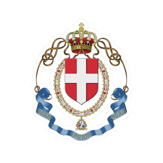 Lesser coat of arms of the Kingdom of Italy 1943-1943 (Italy) (Coat of Arms) STICKER Vinyl Kiss-Cut Decal 2 Inch White - The Sticker Space