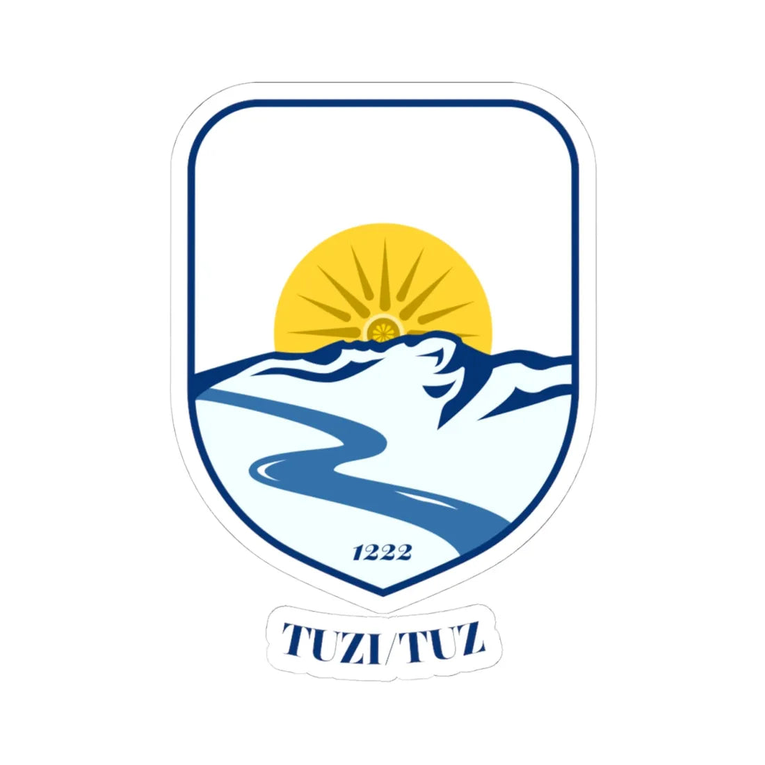 Lesser coat of arms of Tuzi (Montenegro) (Coat of Arms) STICKER Vinyl Kiss-Cut Decal 4 Inch White - The Sticker Space