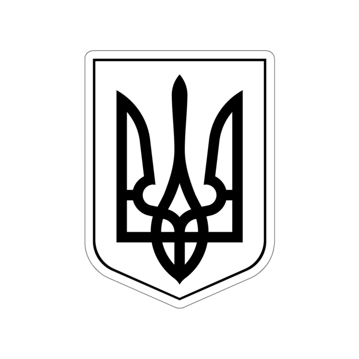 Lesser Coat of Arms of Ukraine 2 STICKER Vinyl Die-Cut Decal-White-The Sticker Space