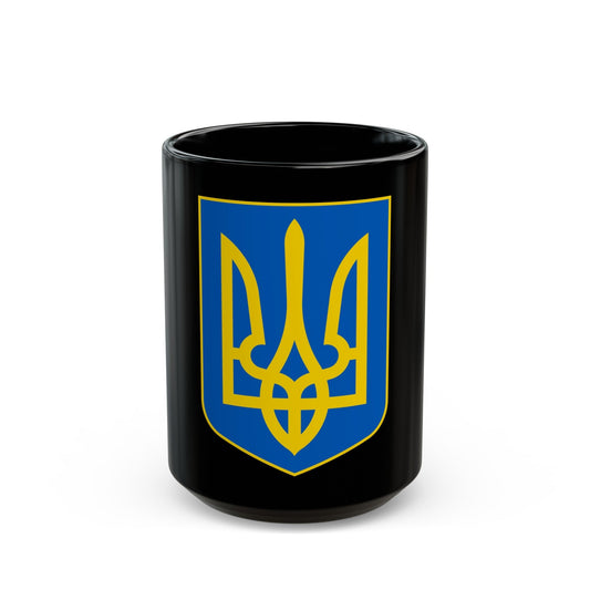 Lesser Coat of Arms of Ukraine - Black Coffee Mug-15oz-The Sticker Space