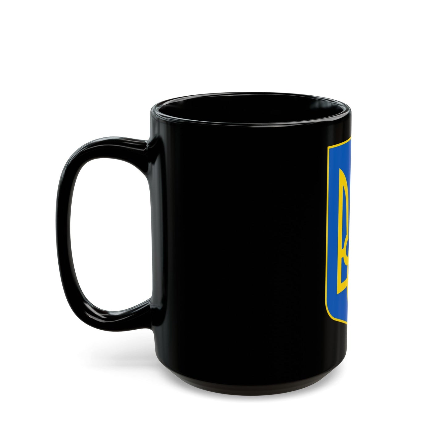 Lesser Coat of Arms of Ukraine - Black Coffee Mug-The Sticker Space