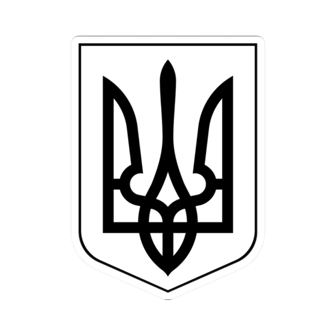 Lesser Coat of Arms of Ukraine bw (Ukraine) (Coat of Arms) STICKER Vinyl Kiss-Cut Decal 2 Inch White - The Sticker Space