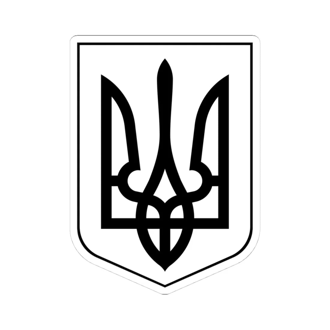 Lesser Coat of Arms of Ukraine bw (Ukraine) (Coat of Arms) STICKER Vinyl Kiss-Cut Decal 4 Inch White - The Sticker Space