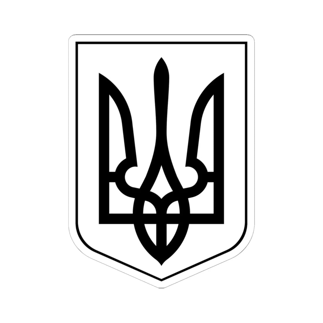 Lesser Coat of Arms of Ukraine bw (Ukraine) (Coat of Arms) STICKER Vinyl Kiss-Cut Decal 6 Inch White - The Sticker Space