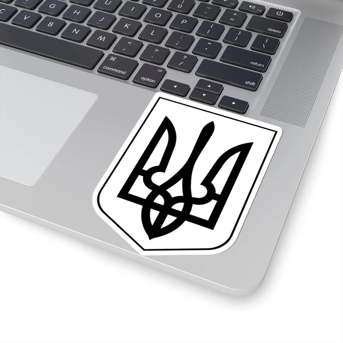 Lesser Coat of Arms of Ukraine bw (Ukraine) (Coat of Arms) STICKER Vinyl Kiss-Cut Decal - The Sticker Space
