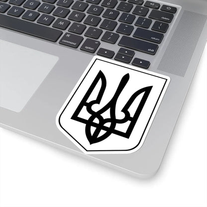Lesser Coat of Arms of Ukraine bw (Ukraine) (Coat of Arms) STICKER Vinyl Kiss-Cut Decal - The Sticker Space