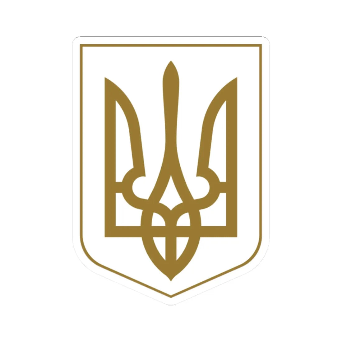 Lesser Coat of Arms of Ukraine gold (Ukraine) (Coat of Arms) STICKER Vinyl Kiss-Cut Decal 2 Inch White - The Sticker Space