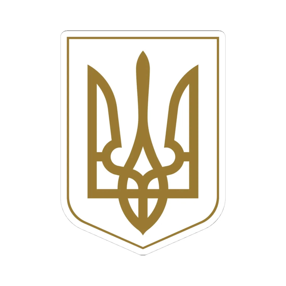 Lesser Coat of Arms of Ukraine gold (Ukraine) (Coat of Arms) STICKER Vinyl Kiss-Cut Decal 4 Inch White - The Sticker Space