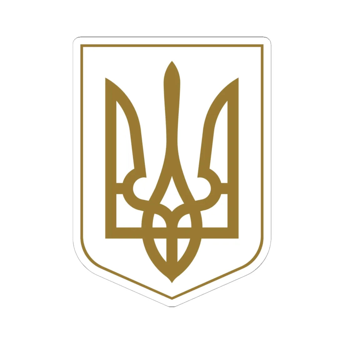 Lesser Coat of Arms of Ukraine gold (Ukraine) (Coat of Arms) STICKER Vinyl Kiss-Cut Decal 6 Inch White - The Sticker Space