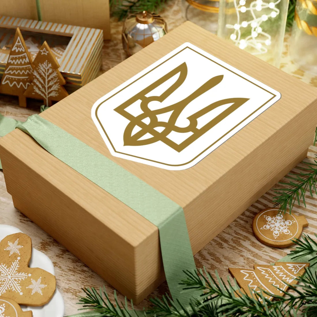 Lesser Coat of Arms of Ukraine gold (Ukraine) (Coat of Arms) STICKER Vinyl Kiss-Cut Decal - The Sticker Space