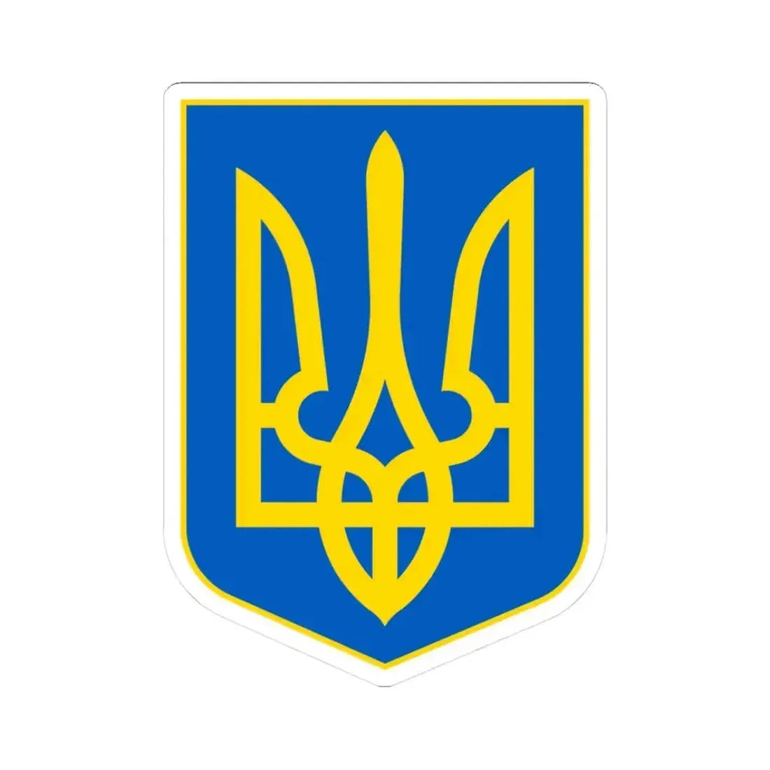 Lesser Coat of Arms of Ukraine - STICKER Vinyl Kiss-Cut Decal 3 Inch White - The Sticker Space