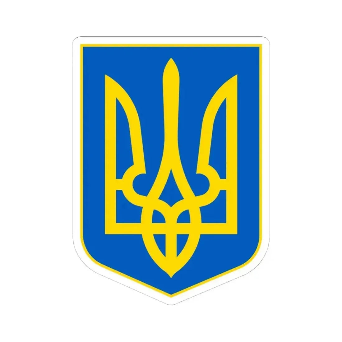 Lesser Coat of Arms of Ukraine - STICKER Vinyl Kiss-Cut Decal 4 Inch White - The Sticker Space