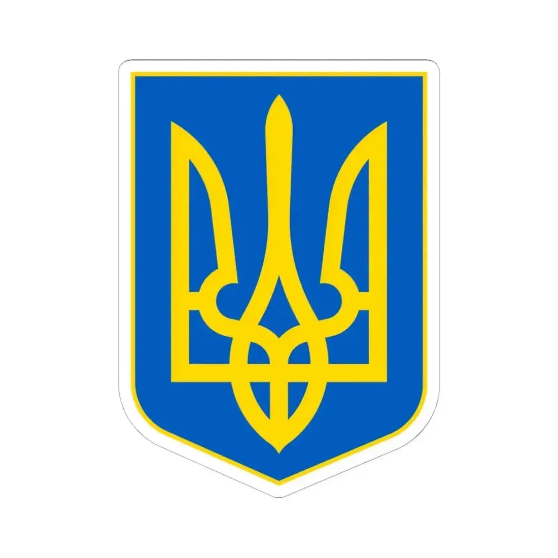 Lesser Coat of Arms of Ukraine - STICKER Vinyl Kiss-Cut Decal 6 Inch White - The Sticker Space