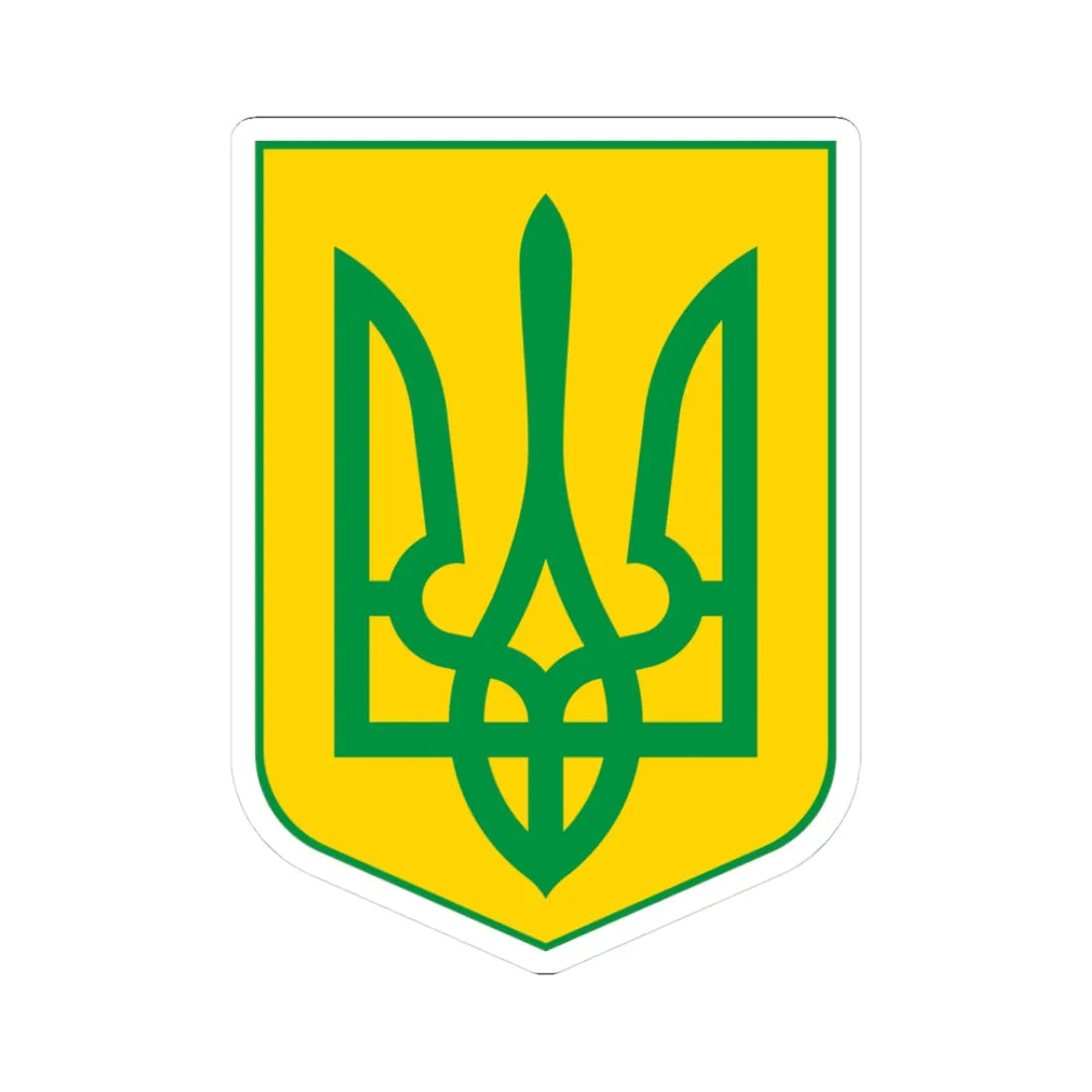 Lesser Coat of Arms of Yellow Ukraine (Ukraine) (Coat of Arms) STICKER Vinyl Kiss-Cut Decal 3 Inch White - The Sticker Space